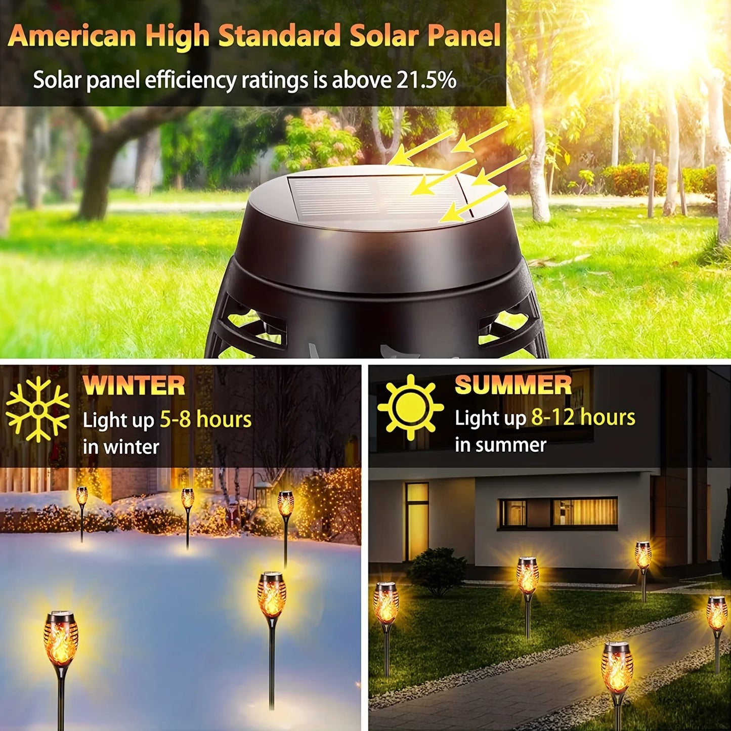 Flickering Solar Torch Lights