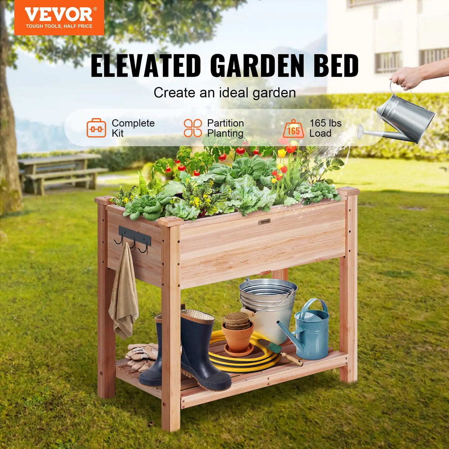 Raised Garden Bed with Tools