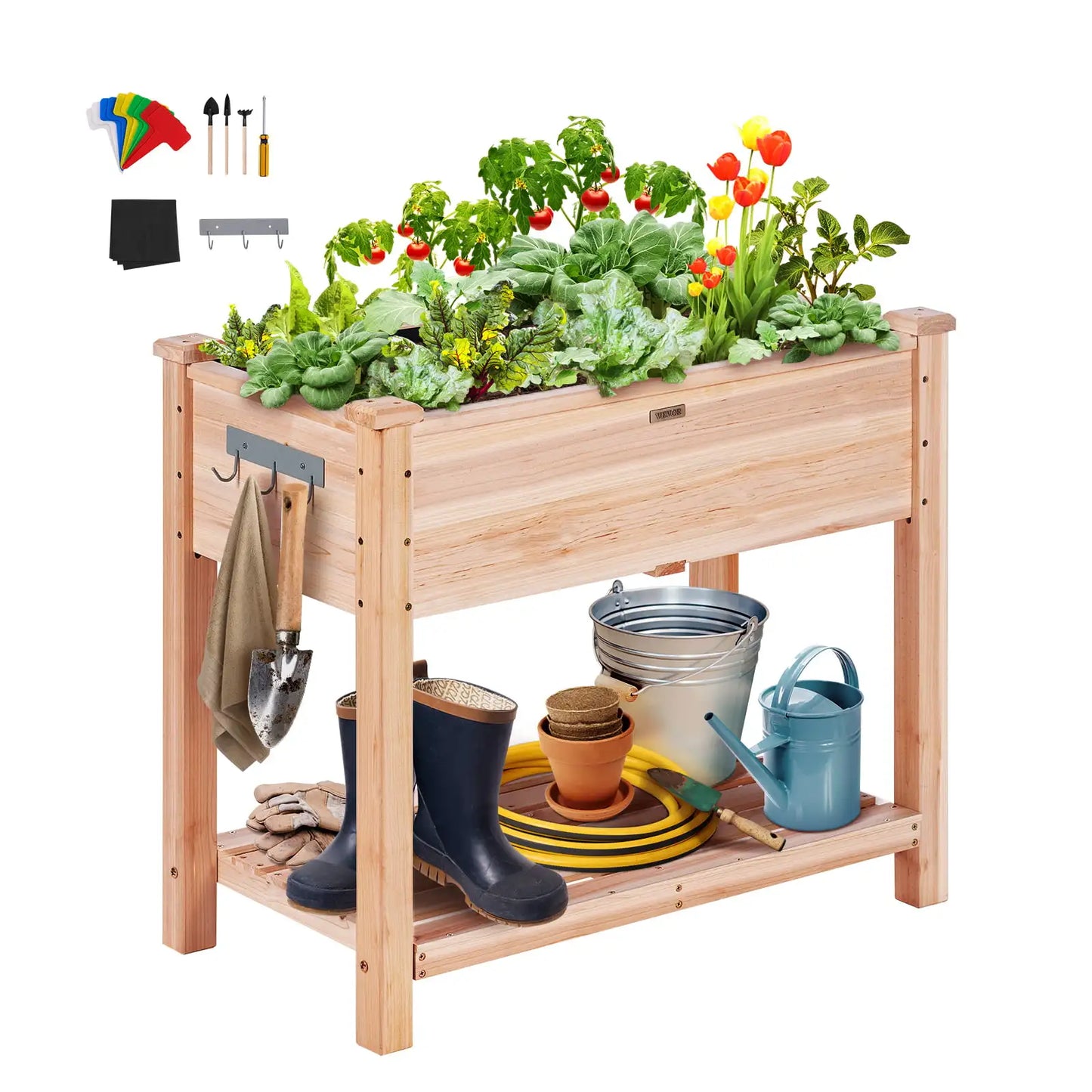 Raised Garden Bed with Tools