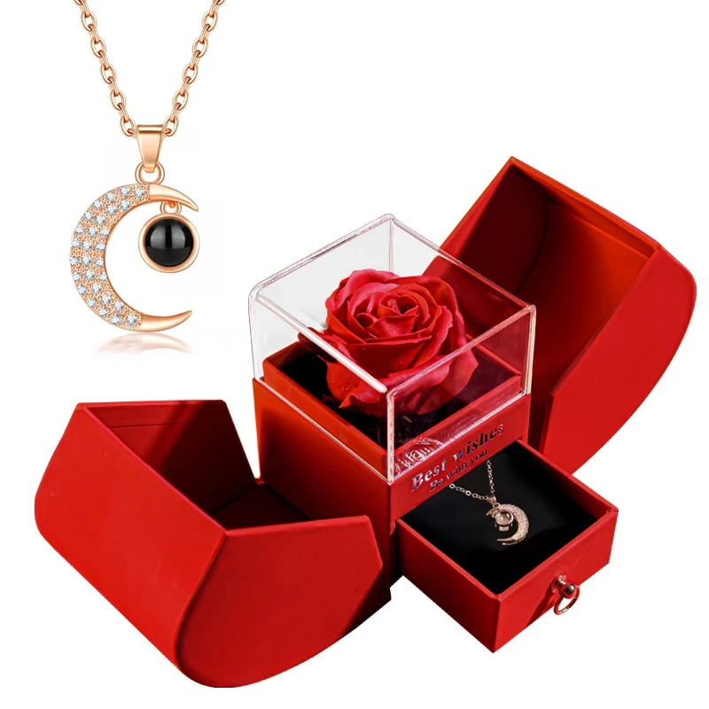 Necklace with Rose Gift Box