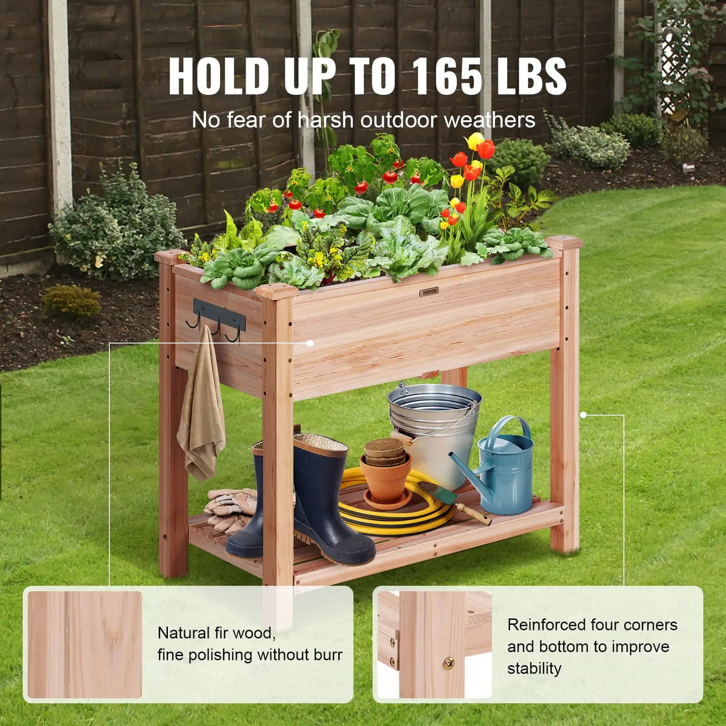 Raised Garden Bed with Tools