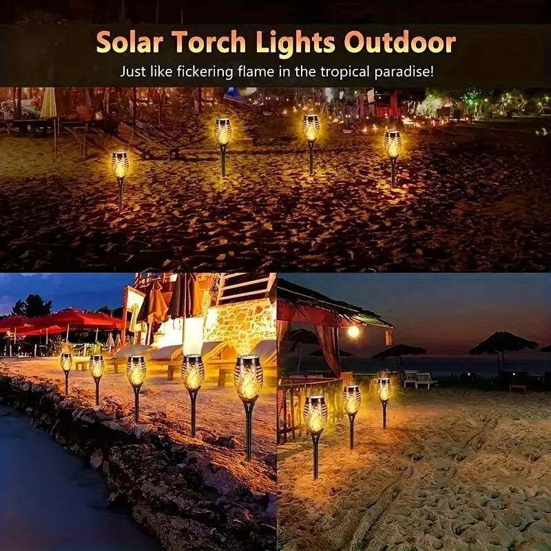 FlickerFlame Solar Torch Light Garden Patio