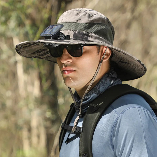 BreezySolarFan Hat: Sun-Powered Cool