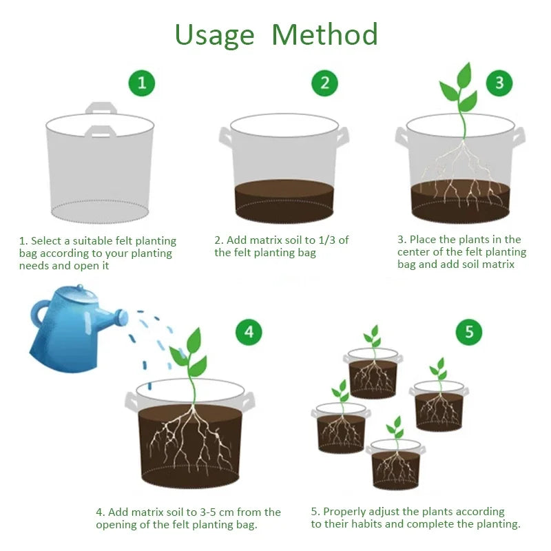 ToughRoot Thick Felt Grow Bags