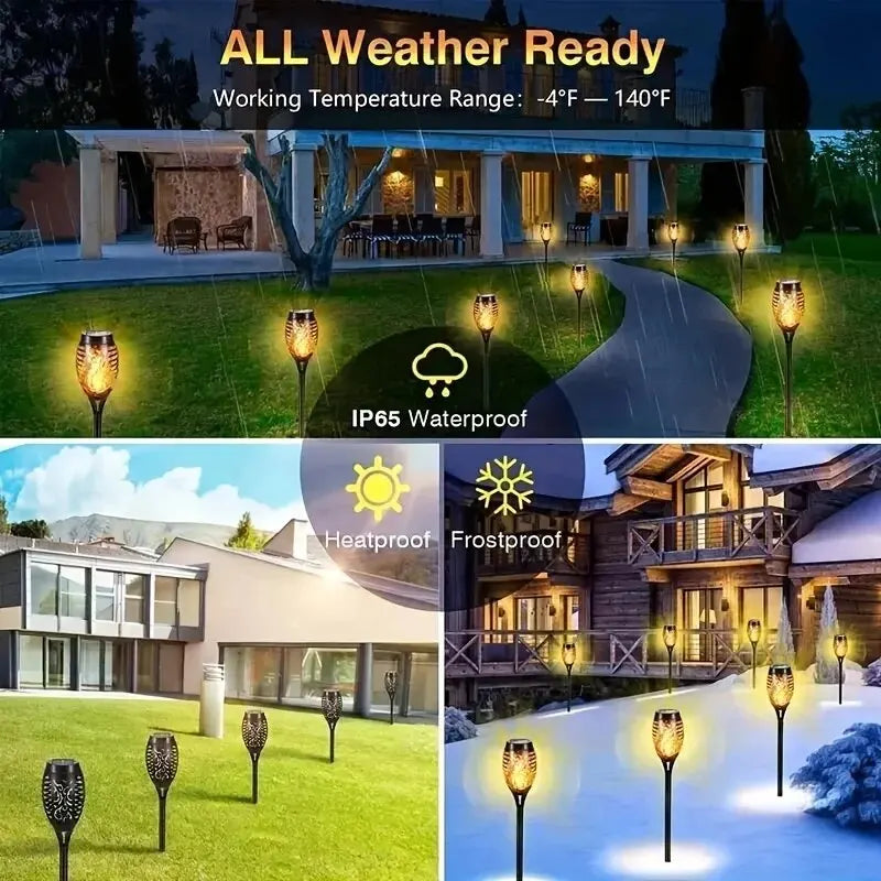FlickerFlame Solar Torch Light Garden Patio