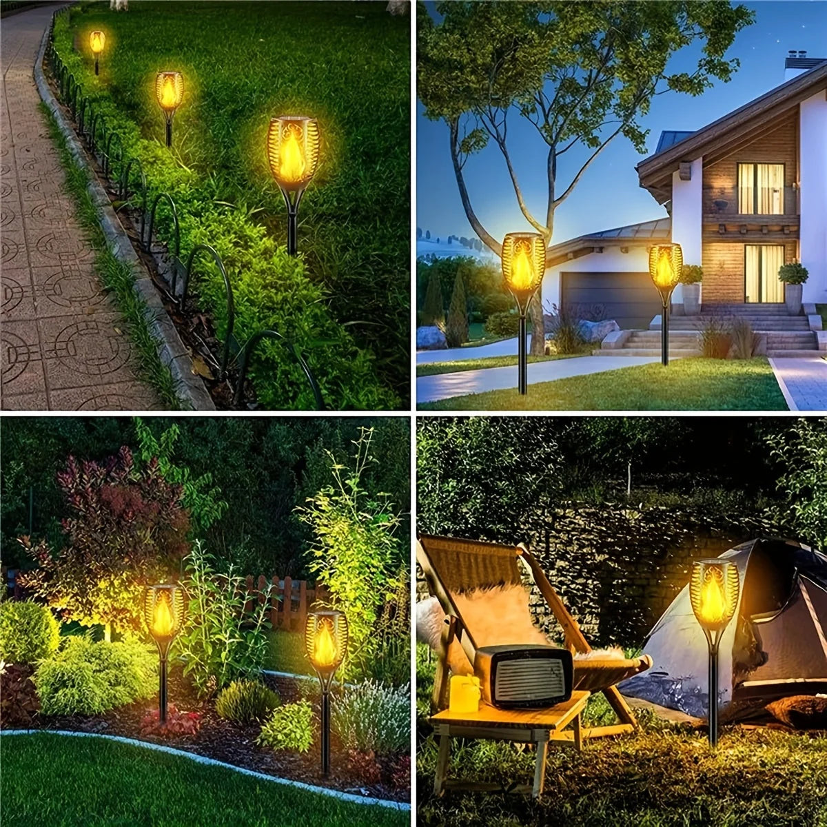 FlickerFlame Solar Torch Light Garden Patio