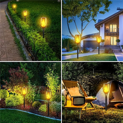 FlickerFlame Solar Torch Light Garden Patio